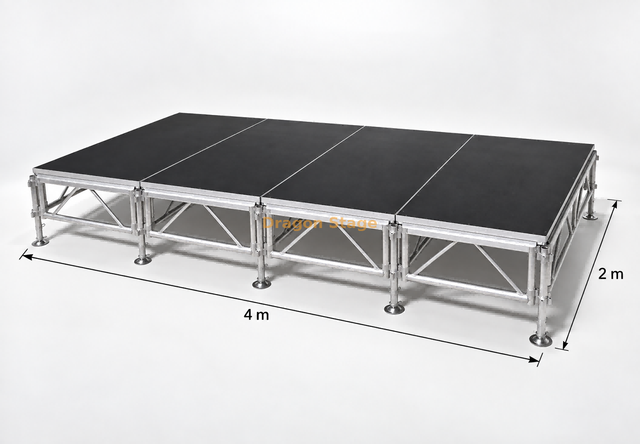 Plataforma portátil 4x2m da fase do fardo modular do concerto com 2 escadas