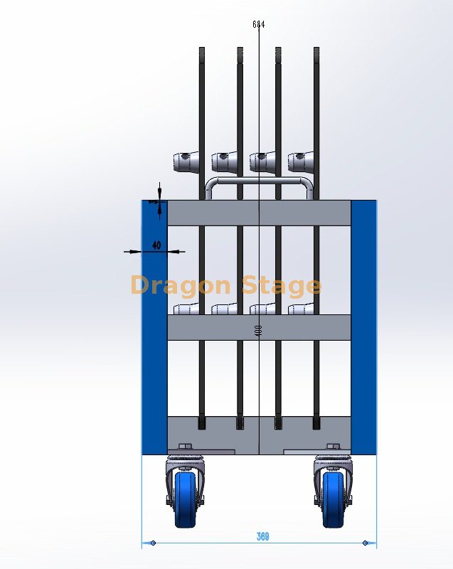 Carrinho de transporte de placa de base treli&ccedil;a para bases de 4 &times; 600 mm (2) 
