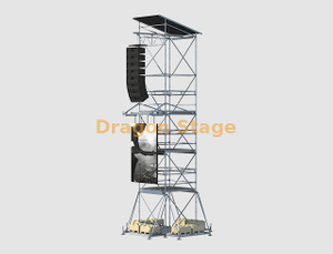 Line Array Ringlock de 10 m e torre de suspensão com tela LED com 4 plataformas de trabalho e reator