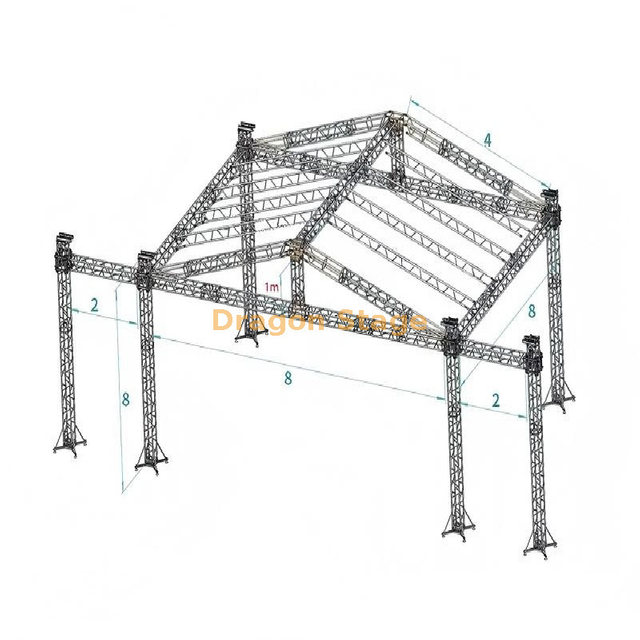 sistema profissional de treliça de telhado de grande pico 8x8x8m