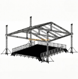Estrutura de treliça da torre de teto inclinada Trelia de alumínio Trelia de treliça MPT Trelia de cobertura 12x12x7m.