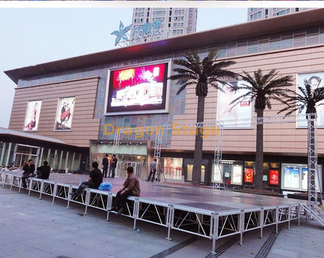 plataforma modular portátil de alumínio 14.64x7.32m da fase 4x4