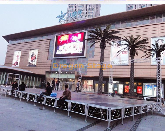 plataforma modular portátil de alumínio 14.64x7.32m da fase 4x4