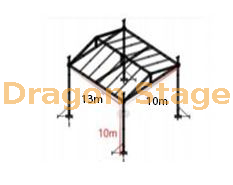 Treliça de evento de cabine externa prateada com telhado 13x10x10m
