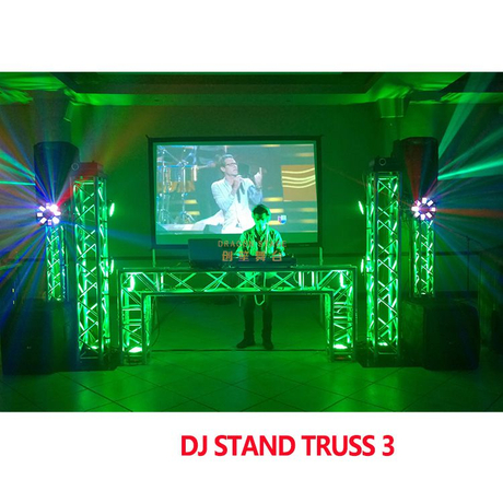 Top qualidade feira de alumínio led rotativo iluminação círculo expositor treliça para barra dj cabine iluminação conjunto equipamentos