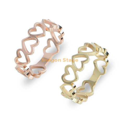 Atacado jóias moda declaração dedo masculino feminino coração geométrico personalizado carta 14k banhado a ouro anel de aço inoxidável
