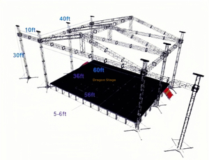 Sistema de treliça portátil de iluminação ao ar livre 40x60x30ft