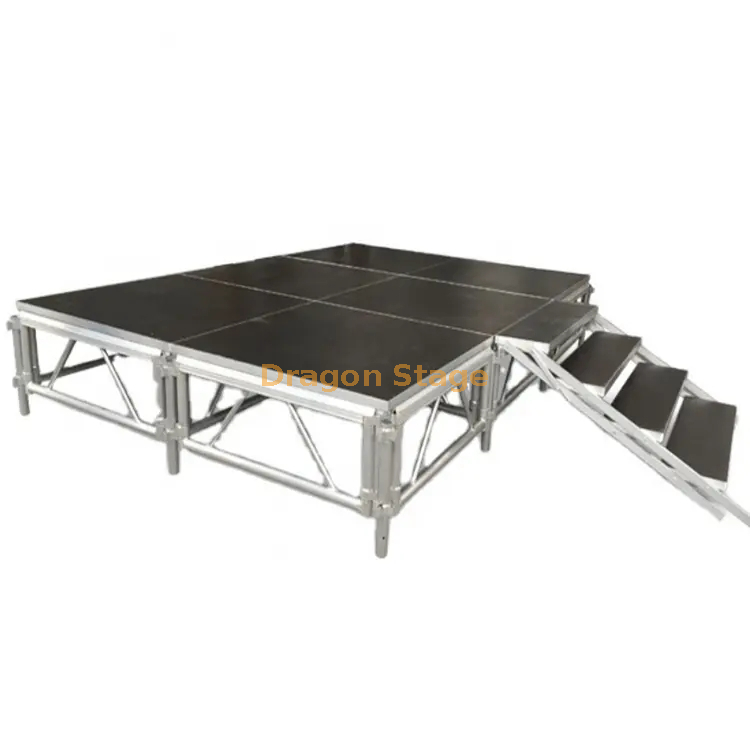 Alumínio portátil de 4x4ft Mini Stage Platform para show 3.66x2.44m altura 0,6-1m