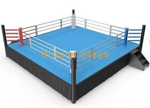 Plataforma de palco de alumínio para ringue de boxe 24x24 pés com 2 escadas 