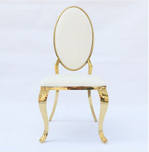 Cadeira de ovo de ganso de aço inoxidável de exportação transfronteiriça, cadeira de encosto de metal para banquetes de hotel, casamento, casamento, sala de jantar cadeira