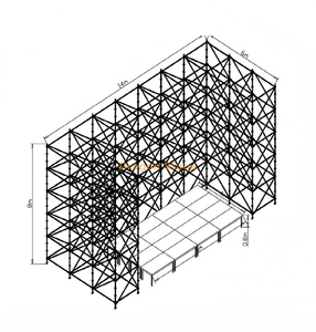 Parede de treliça Ringlock de 14x6x8m com fase rápida de alumínio de 8x4m e 2 escadas