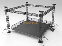 300x300mm Black Aluminium Bolt Truss Stage para casamento 7x7x6m