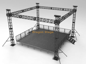 300x300mm Black Aluminium Bolt Truss Stage para casamento 7x7x6m