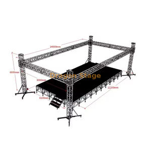 Sistema de treliça de iluminação para eventos em alumínio para serviço pesado 14x8x6m (6m de altura)