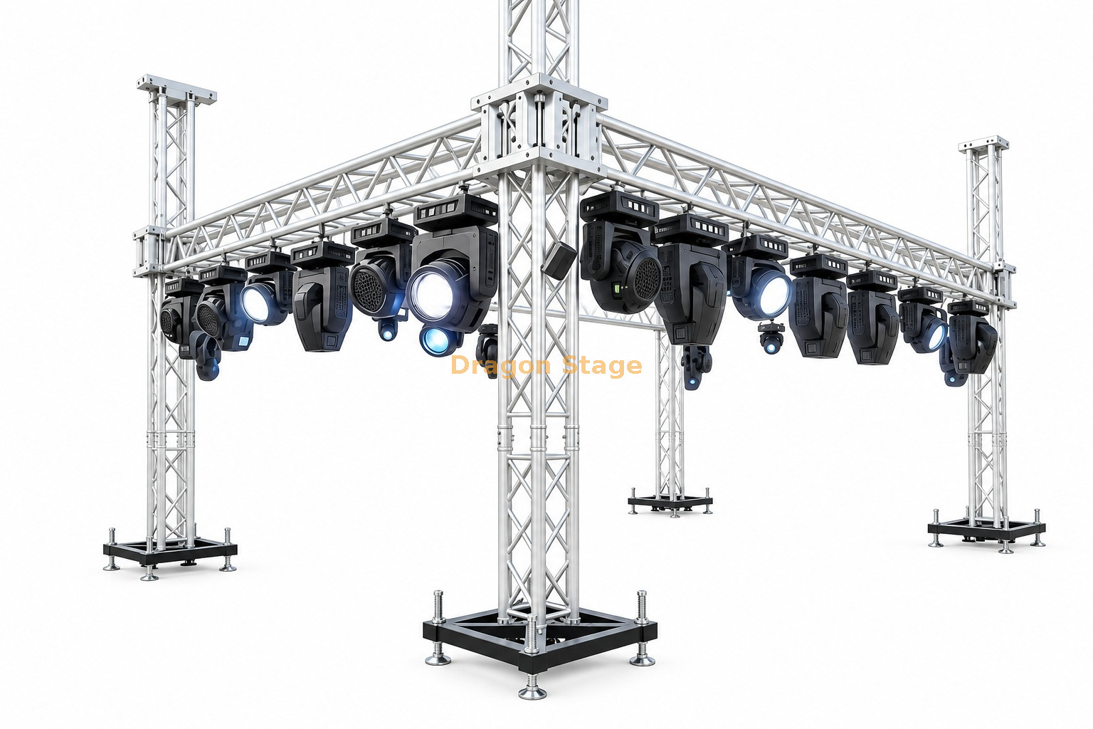 Sistema de treliça de iluminação de suporte de solo de alumínio 6x3x3m para pequenos eventos