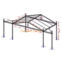 Telhado de concerto profissional 19x12x10m com asas LED de 5m