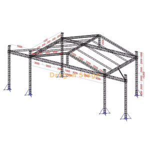 Telhado de concerto profissional 19x12x10m com asas LED de 5m