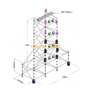 Sistema de andaimes de concerto completo em aço profissional de 12m