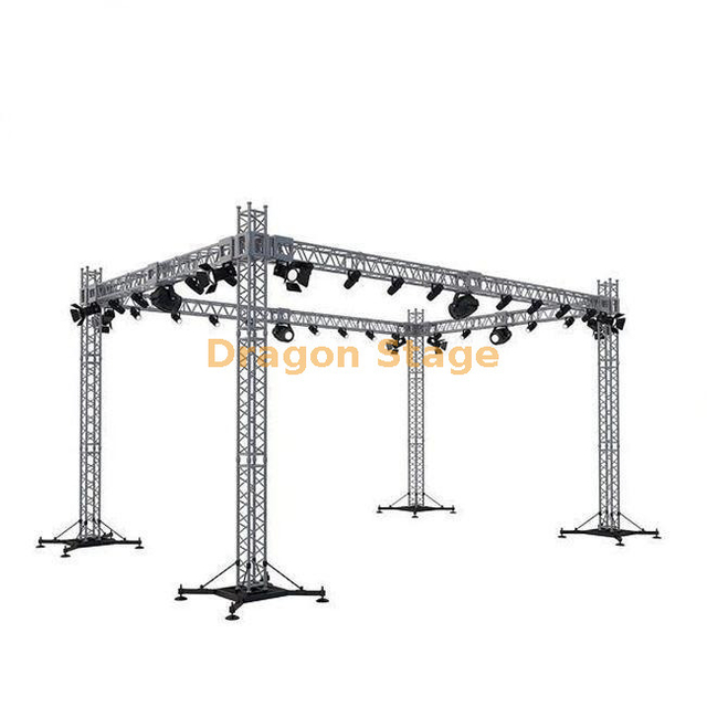 Sistema de treliça de iluminação de liga de alumínio para montagem de palco e eventos (sistema de treliça de torneira 5x5x3m)