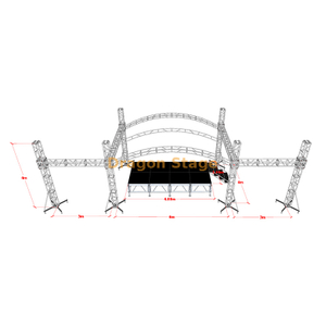 6x4x4m Curve Curve telhado treliça com asas de exibição LED 3M 