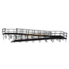 Rampa modular de alumínio para palco em switchback de 12,25x3,24m com pouso e guarda-corpos duplos