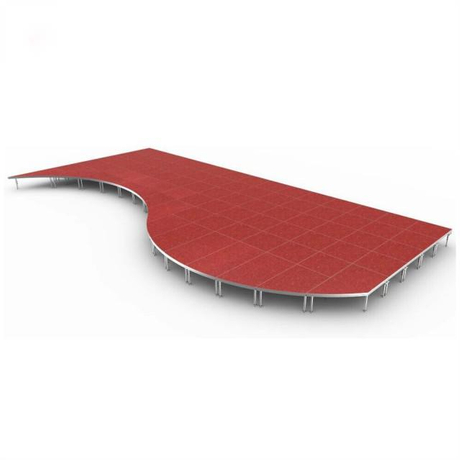 Arena Plywood Red Round Stage