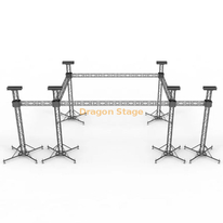Configuração do palco de música ao vivo interno TRUSS Stage 6x6x6m com treliça de linhas 2m