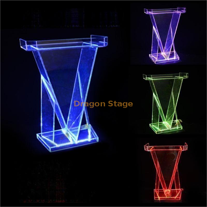 Tabela de disco DJ da barra de acrílico, mesa de fala, mesa de fala em forma de diamante, mesa de recepção de convidado, púlpito de cristal