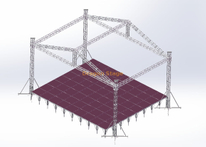 Palco e treliças de alumínio para eventos 10x7x7m
