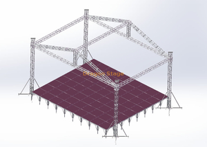 Palco e treliças de alumínio para eventos 10x7x7m