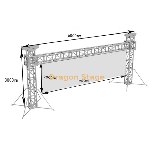 Alumínio 400x400mm Bolt Bolt Gool Post LED Dispuss Truss 6x3m
