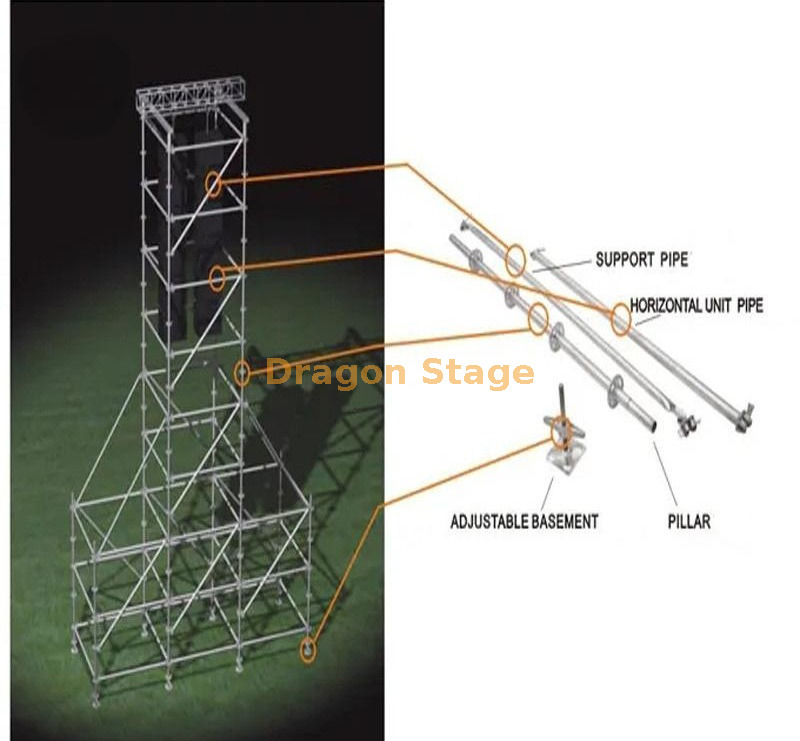 16m Aço de aço Tower Layher Truss para o sistema de matriz de linhas de concertos ao ar livre