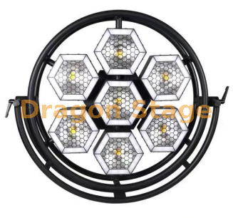7 luzes de fundo de pixel LED hexagonais circulares