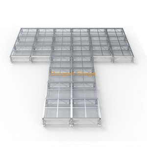 8.54x7.32m portátil em forma de T de alumínio acrílico desfile de moda palco (altura ajustável 0,4-0,8m)