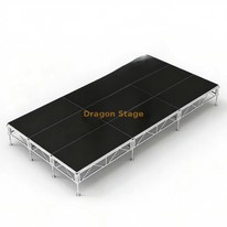 Palco de festa pequeno portátil doméstico 6x3m com 2 escadas