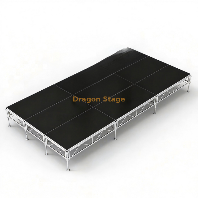 Palco de festa pequeno portátil doméstico 6x3m com 2 escadas
