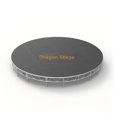 Palco modular circular de alumínio com 9 m de diâmetro | Plataforma de desempenho redonda profissional ajustável de 0,4 m a 0,8 m