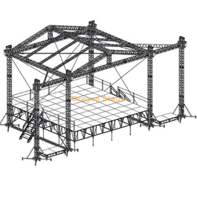 Sistema de alumínio 12x8x5m do fardo do espigão do dever da luz do concerto do evento com asas sadias 2m do fardo