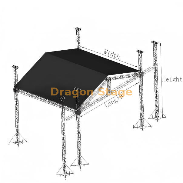 Truss System Concert Sound Lighting Trus Alumínio 14x10x14m