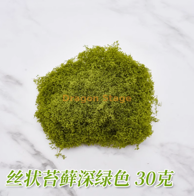 Muss de musgo simulado biomimético Artificial Falso Moss Micro paisagem Arranjo filamentoso Muss Verde escuro 30g, aproximadamente 30 x 30 cm de tamanho