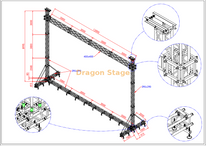 sistema móvel de alumínio resistente do fardo do portal da tela do diodo emissor de luz de 12x8.5m