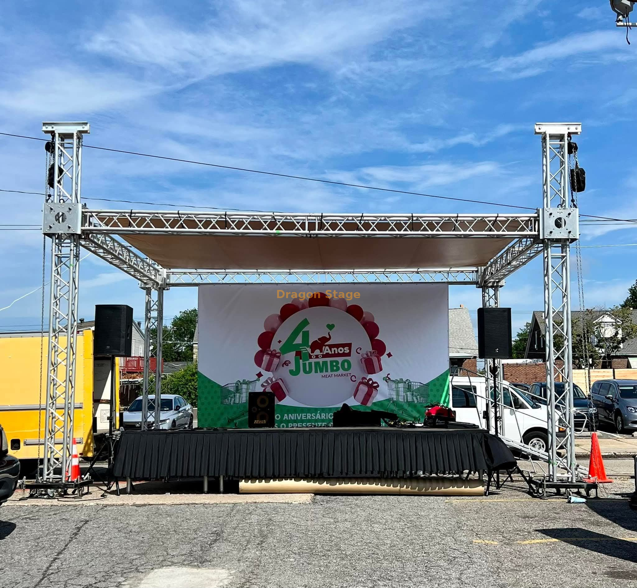 Treli&ccedil;a de som de alum&iacute;nio 6x6x4m