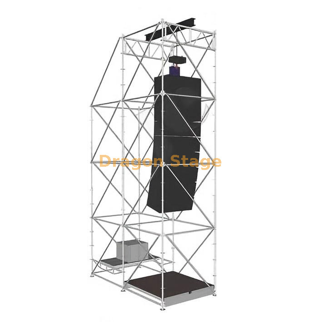 Sistema de suspensão Ringlock Line Array DragonStage 2x4x8m com reator e plataforma de trabalho