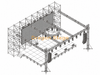 Parede de fundo LED Ringlock de 16x2x8m com palco de alumínio de 12,2x7,32m e telhado de treliça de iluminação de 14x10x6m