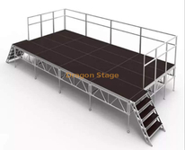  32x16ft Evento de palco portátil de alumínio ao ar livre estágio 4x8ft com trilhos de palco 9,76x4.88m Altura 0,8-1,2m de altura