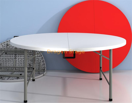 Mesa de plástico redonda dobrável para banquetes para eventos Mesa de jantar redonda de plástico de casamento