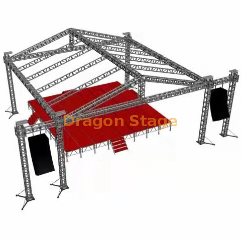 Performance Concert Stage telhado para eventos com torres de alto -falante 8x8x6m