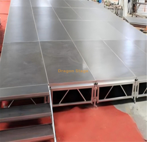 Palco de alumínio para eventos de concerto ao ar livre 13x10m com 2 escadas