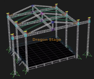 Projeto de telhado de alumínio para concertos ao ar livre 12x12x9m