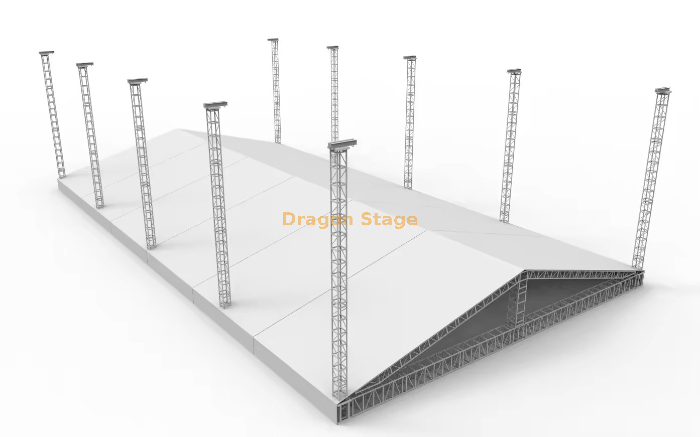 Sistema de treli&ccedil;a de suporte de solo de alum&iacute;nio para telhado modular de 20mx36x9m (2)